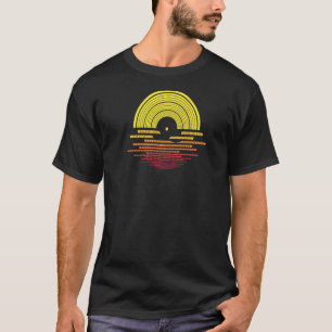 Vinyl Record Vintag Retro Sunset Music Dj T-Shirt