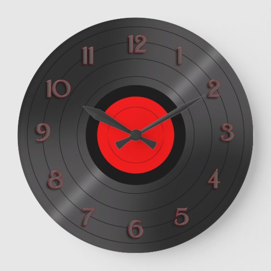 Vinyl Record Wall Clock Große Wanduhr (Vorderseite)