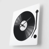 Vinyl Record Wall Clock Quadratische Wanduhr (Winkel)