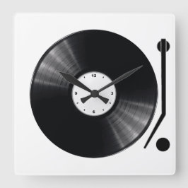 Vinyl Record Wall Clock Quadratische Wanduhr