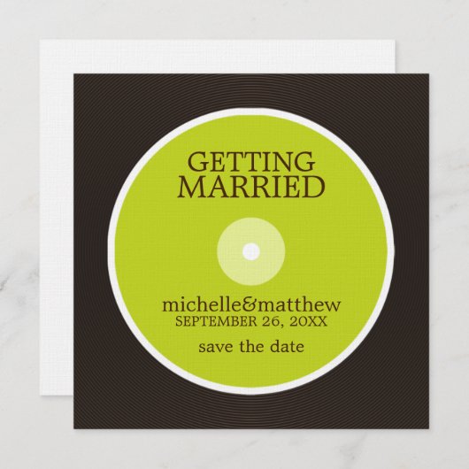 Vinyl Record Wedding Save the Date (Vorne/Hinten)