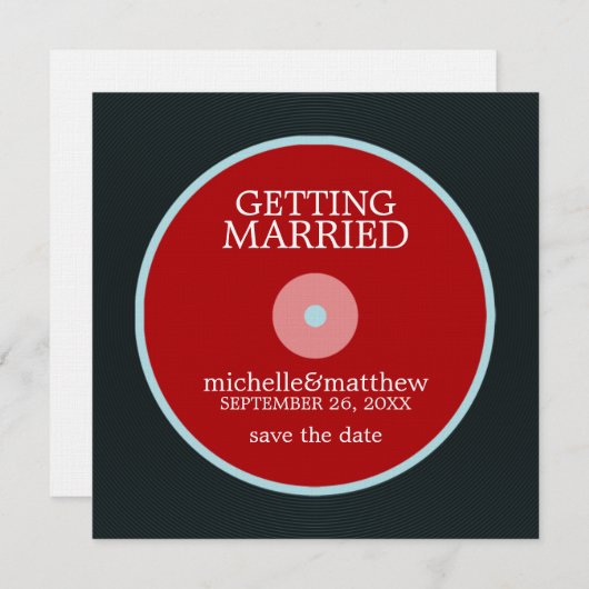 Vinyl Record Wedding Save the Date (Vorne/Hinten)