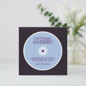 Vinyl Record Wedding Save the Date (Stehend Vorderseite)