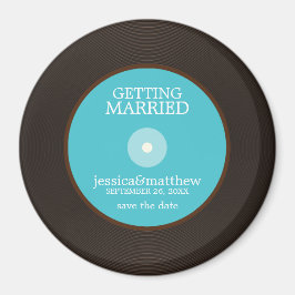 Vinyl Record Wedding Save the Date Magnet
