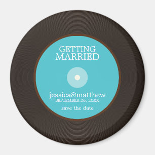 Vinyl Record Wedding Save the Date Magnet