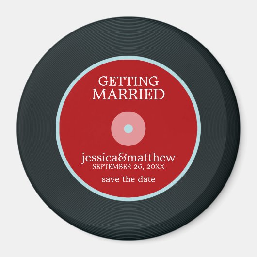 Vinyl Record Wedding Save the Date Magnet (Vorne)