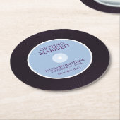 Vinyl Record Wedding Save the Date Wedding Runder Pappuntersetzer (Angewinkelt)