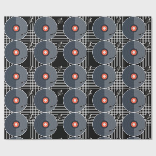 Vinyl Record Wrapping Paper Geschenkpapier (Flach)
