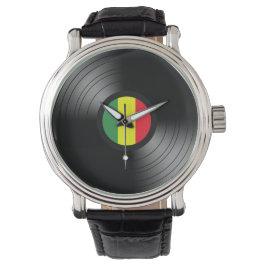 Vinyl reggae armbanduhr