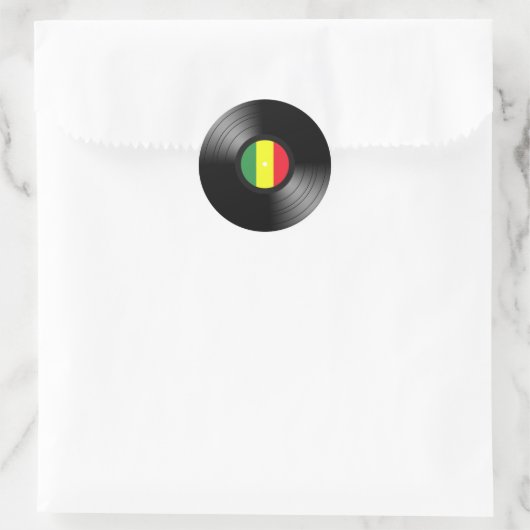 Vinyl reggae runder aufkleber (Tasche)