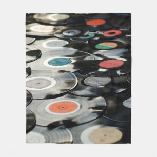 Vinyl Retro Kunststoff alt schwarz Fleecedecke