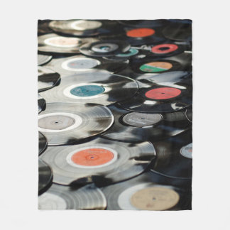 Vinyl Retro Kunststoff alt schwarz Fleecedecke