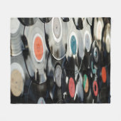 Vinyl Retro Kunststoff alt schwarz Fleecedecke (Vorderseite (Horizontal))