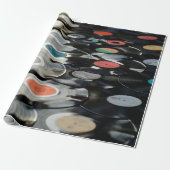 Vinyl Retro Kunststoff alt schwarz Geschenkpapier (Ungerollt)