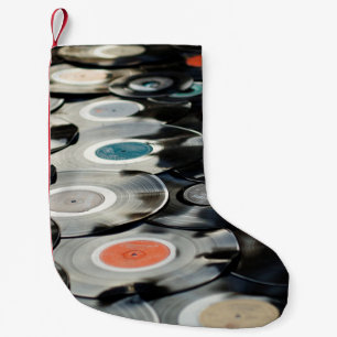 Vinyl Retro Kunststoff alt schwarz Kleiner Weihnachtsstrumpf