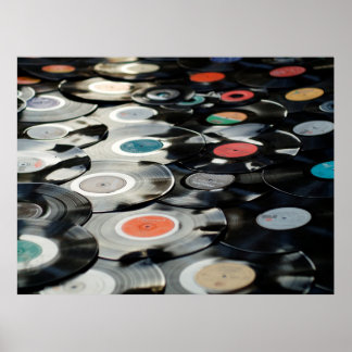 Vinyl Retro Kunststoff alt schwarz Poster