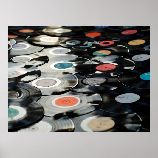 Vinyl Retro Kunststoff alt schwarz Poster (Vorne)