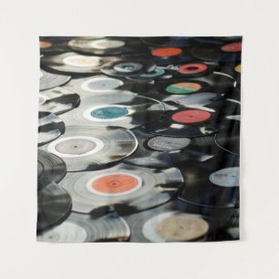 Vinyl Retro Kunststoff alt schwarz Wandteppich