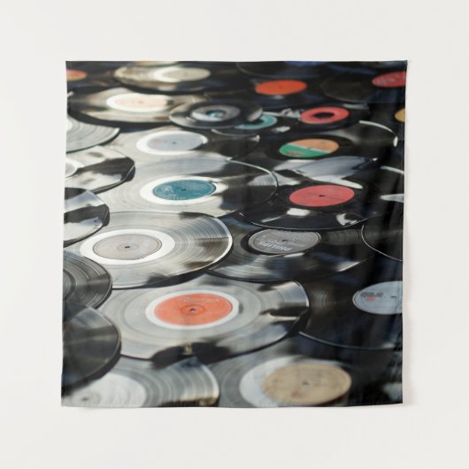 Vinyl Retro Kunststoff alt schwarz Wandteppich (Vorderseite)
