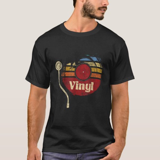 Vinyl Retro LP Vinyl Records Lover Music DJ T-Shirt (Vorderseite)