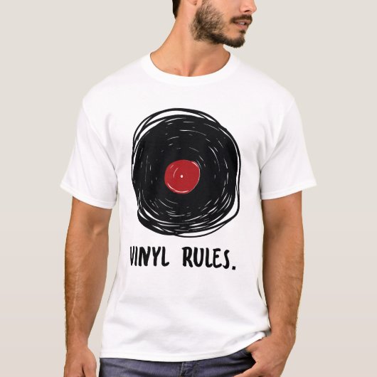 Vinyl Rules Platten Collector LP Retro T-Shirt (Vorderseite)
