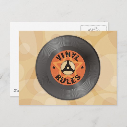 Vinyl Rules Postkarte (Vorne/Hinten)