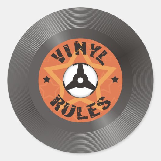 Vinyl Rules Runder Aufkleber (Vorderseite)