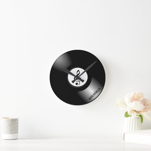 Vinyl Runde Wanduhr (Zuhause)