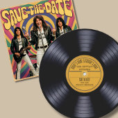 Vinyl Schallplatte Hochzeit laden 70er Stil Retro Einladung