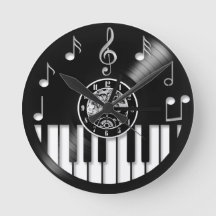 Vinyl-Schallplatte Klavier und Musikelemente