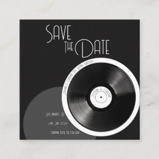 Vinyl Schallplatte Retro 70er Schwarz-Weiß Minimal Begleitkarte
