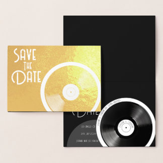 Vinyl Schallplatte Retro 70er Schwarz-Weiß Minimal Folienkarte