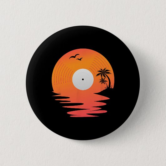 Vinyl-Schallplatte Retro-Diskette Meer Strand Plat Button (Vorderseite)