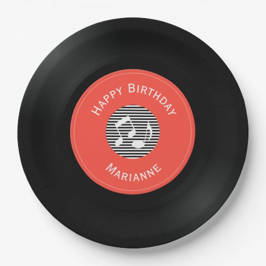 Vinyl-Schallplatten-Design-Papierteller Pappteller (Vorderseite)