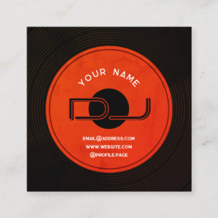 Vinyl-Schallplatten-DJ Quadratische Visitenkarte