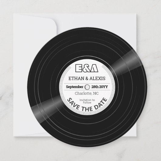 Vinyl-Schallplatten-Essentials - White Label Save The Date (Vorderseite)