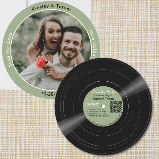 Vinyl-Schallplatten-Foto Grüne Hochzeit Save the D Date