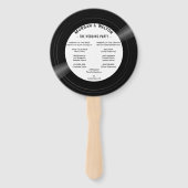 Vinyl-Schallplatten-Monogramm-Hochzeitsprogramm We Fächer (Rückseite)