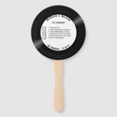 Vinyl-Schallplatten-Monogramm-Hochzeitsprogramm We Fächer (Vorderseite)