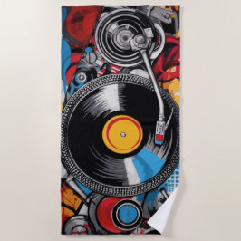 Vinyl-Schallplatten-Plattenspieler DJ-Kunst Strandtuch