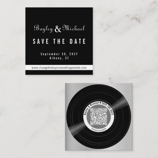 Vinyl-Schallplatten-QR-Code 10 Umschlagkarten Begleitkarte (Vorne/Hinten)