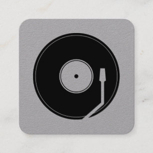 Vinyl-Schallplattenhülle grau schwarz Quadratische Visitenkarte