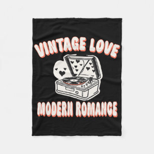 Vinyl-Schallplattenliebhaber Valentinstag Vintage- Fleecedecke