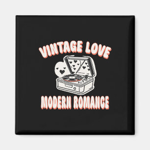 Vinyl-Schallplattenliebhaber Valentinstag Vintage- Magnet