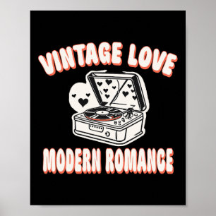 Vinyl-Schallplattenliebhaber Valentinstag Vintage- Poster