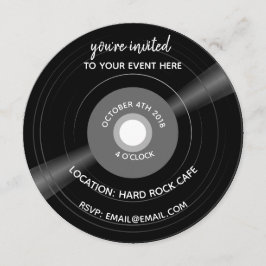 Vinyl-Schallplattenmusik laden Geburtstagsfeier ei Einladung