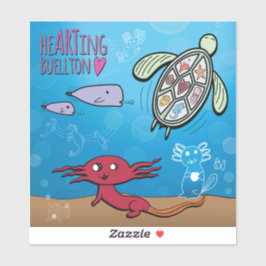 Vinyl Sticker - Axolotls im Meer- Buellton.Art