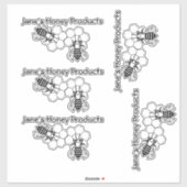 Vinyl Sticker - Bienen auf Honeycomb (Blatt)