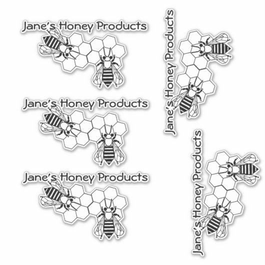 Vinyl Sticker - Bienen auf Honeycomb (Vorderseite)