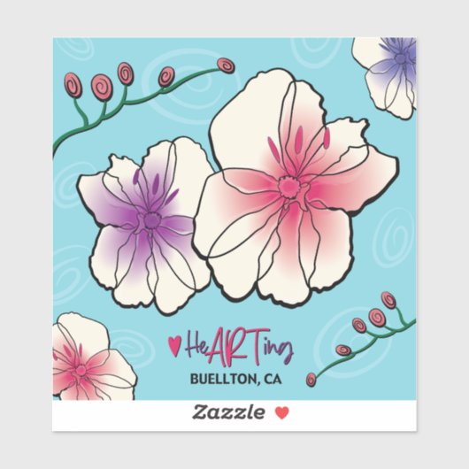 Vinyl Sticker - Blume und Reben - Buellton.Art (Blatt)